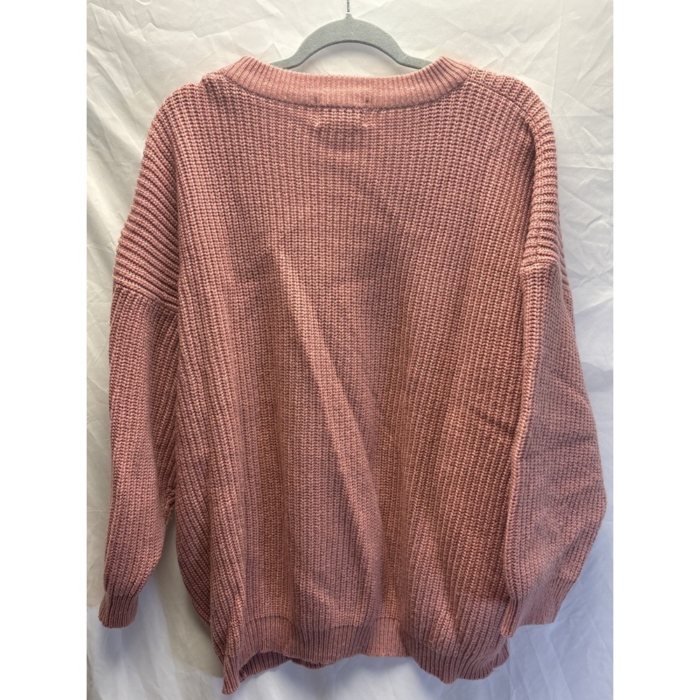 Roaman's Women's 3X Pink Chunky Knit Sweater Acrylic Oversized Pullover Plus - Picture 4 of 4